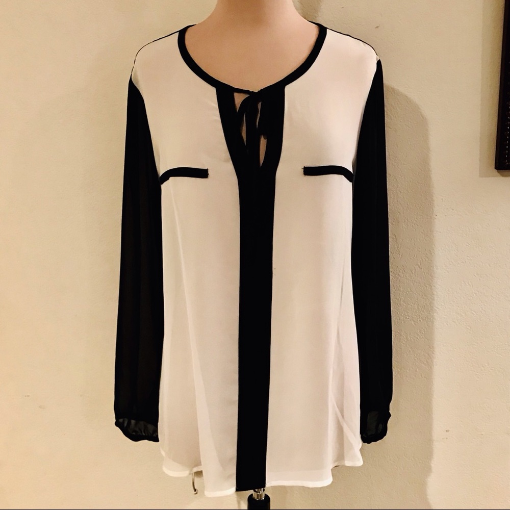 a.n.a. SHEER long sleeved blouse